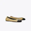 Tory Burch Claire Two-color Leather Ballet Flats In Multi
