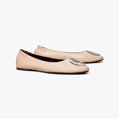 Tory Burch Claire Cap-toe Ballet In Rose Pink/gold/silver