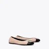Tory Burch Cap-toe Ballet Rose In Rose Silk/perfect Black