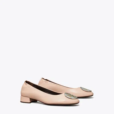 Tory Burch Claire Cap-toe Heel, Wide In Shell Pink