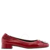 Tory Burch Claire Double T Ballet Pumps In Red