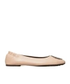 Tory Burch Claire Leather Ballerina Shoes In Nude