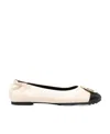 Tory Burch Woman Ballet Flats Chocolate Brown Size 8 Leather In White
