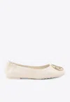 Tory Burch Leather Ballerinas Embellished Detail In Neutral