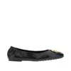 Tory Burch Claire Leather Ballet Flats In Black