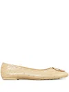 Tory Burch Claire Quilted Ballerina Shoes In Neutrals