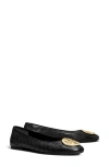 Tory Burch Claire Quilted Ballet Flat In Animal Print