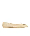 Tory Burch Claire Quilted Ballerina Shoes In Nude