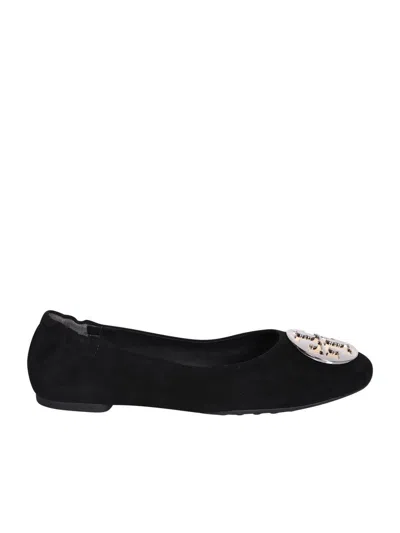 Tory Burch Claire Suede Ballet Flats In Black