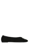 Tory Burch Claire Suede Ballet Flats In Black
