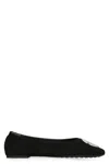 Tory Burch Minnie Suede Pave Travel Ballerina Flats In Black