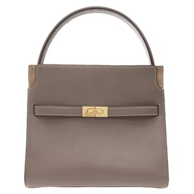 Tory Burch Clam Shell Small Lee Radziwill Double Bag In Brown