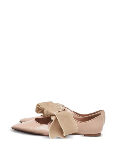 Pre-owned Tory Burch Clara Velvet-bow Pumps In Pink