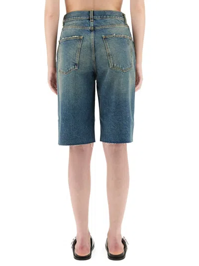 Tory Burch Classic Denim Shorts In Blue