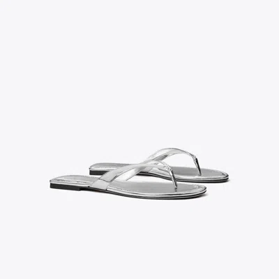 Tory Burch Classic Flip-flop In Silver