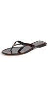 TORY BURCH CLASSIC FLIP FLOPS TORTOISE PATENT