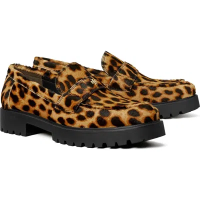 TORY BURCH TORY BURCH CLASSIC GENUINE CALF HAIR PLATFORM LUG SOLE LOAFER