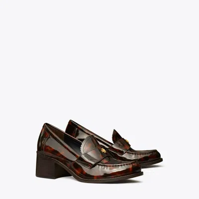 Tory Burch Classic Heeled Loafer In Tortoise Patent