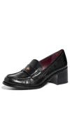 Tory Burch Double T Logo Loafer Pump In Perfect Black