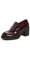 Tory Burch Classic Heeled Lug Loafers Plum In Brown