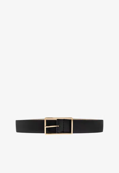 Tory Burch Classic Leather Belt In Black