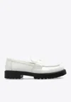Tory Burch White Loafer With Logo Plate In White