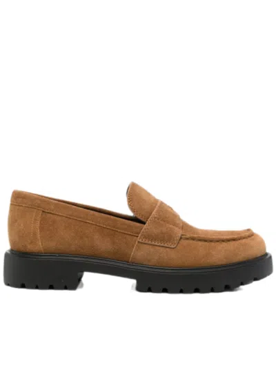 Tory Burch Round Toe Lug Loafer Rubber Sole Suede In Multi