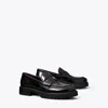 Tory Burch 20mm Classic Lug Brushed Leather Loafers In Perfect Black