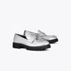 Tory Burch Classic Lug Loafer In Silver