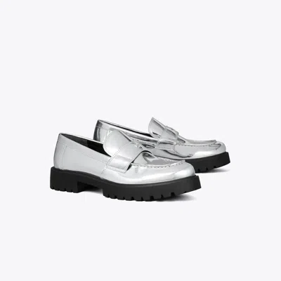 Tory Burch Classic Lug Loafer In Silver