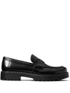 Tory Burch 20mm Classic Lug Brushed Leather Loafers In Black