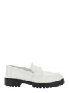 Tory Burch White Loafer With Logo Plate In White
