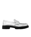 Tory Burch Metallic Medallion Classic Lug-sole Loafers In White