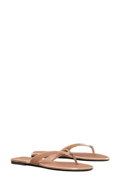 Tory Burch Classic Leather Thong Sandals In Vintage Rose