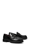 Tory Burch 20mm Classic Lug Brushed Leather Loafers In Perfect Black