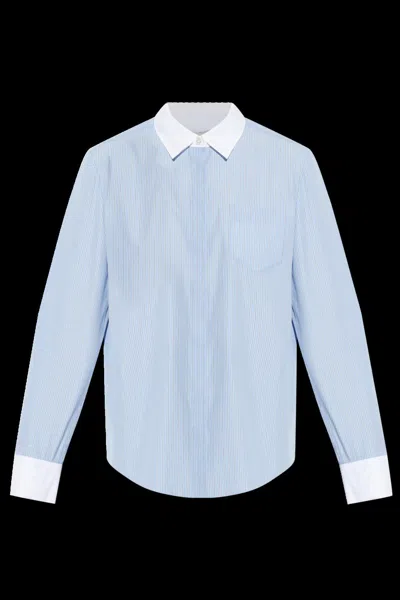 Tory Burch Classic Striped Button-down Shirt In Blue