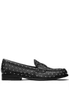 Tory Burch Black Leather Loafers With Small Applied Studs In Schwarz