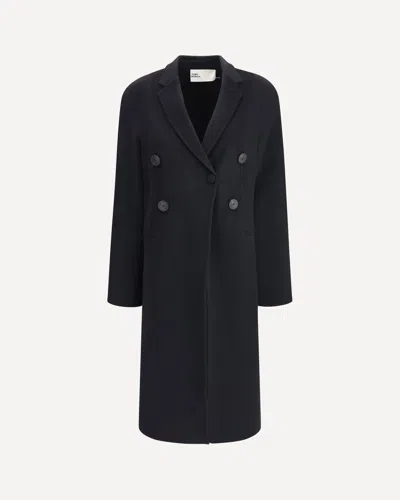 Tory Burch Classic Wool Coat In Black