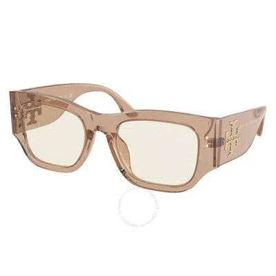 Tory Burch Clear And Blue Light And Etc Rectangular Ladies Sunglasses Ty7145u 1843sb 52 In Neutral