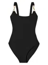 Tory Burch Clip Tank Swimsuit In Black