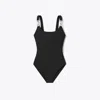 Tory Burch Clip Tank Swimsuit In Black