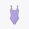 Tory Burch Clip Tank Swimsuit In Purple Thistle
