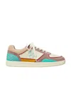 Tory Burch Clover Court Colour-block Leather Sneakers In Multicolor