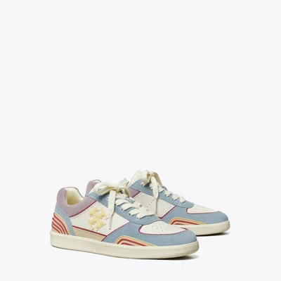 Tory Burch Clover Court Sneaker In New Ivory/yellow Canary/aria Blue