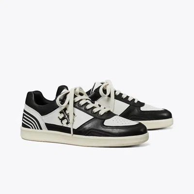 Tory Burch Clover Court Sneaker In Purity/perfect Black