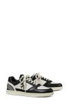 Tory Burch Clover Court Colour-block Leather Sneakers In Purity/perfect Black