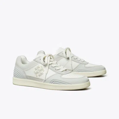 Tory Burch Clover Court Panelled Sneakers In Purity/powder Blue