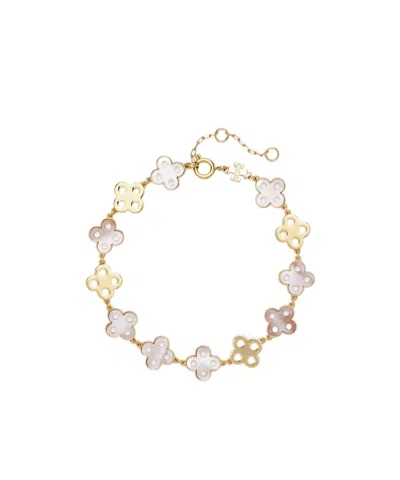 Tory Burch Clover Gold-tone Bracelet In Multi