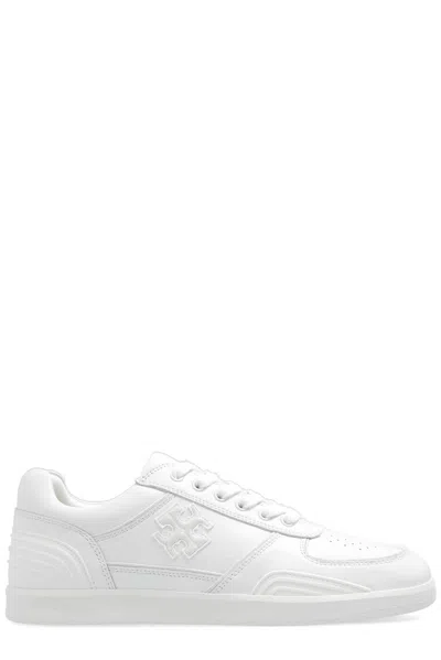 Tory Burch Clover Logo-patch Low-top Sneakers In White