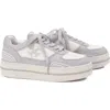 Tory Burch Clover Platform Court Sneaker In Silver